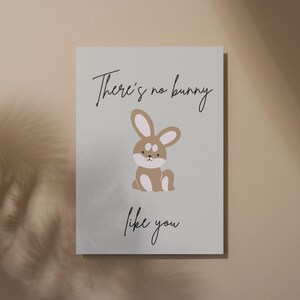 Carte de Pâques imprimable, Carte numérique de lapin de Pâques, Carte de voeux, Carte pliable, Carte vierge