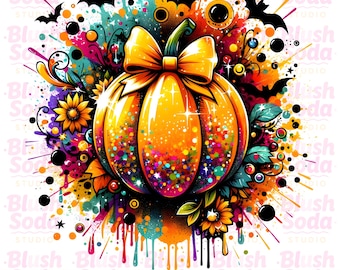 Halloween Png, Calabaza Disco Png, Calabaza Brillante Png, Calabaza Parche Png, Calabaza Con Lazo Coqueto Png, Estética Vintage De Otoño, Acción De Gracias png