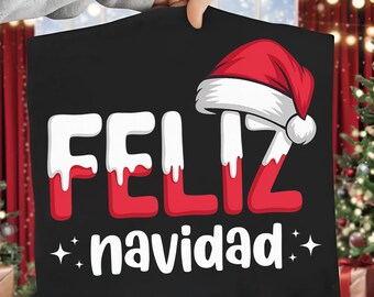 メリークリスマスPNG、スペイン語のクリスマスPNG、クリスマスシャツ昇華DTFDesignsクリスマスPNG、ガーリークリスマスPNG、フェリス・ナビダッド・クリスマスPNG