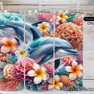 dolphin  Tumbler  wrap , 20 OZ Tumbler Design wrap ,sublimation, turtle  png  sea tumbler Design   ,