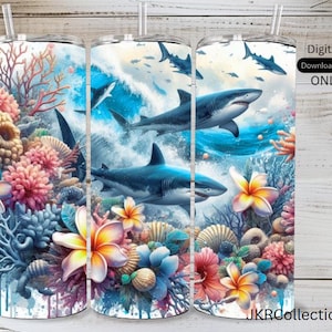 Shark Tumbler Wrap: Sea Turtle Design (Digital Download)