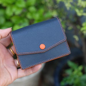Cartera de cuero personalizada para tarjetas - Mini cartera para tarjetas para hombre y mujer