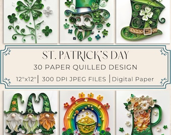 St. Patrick's Day Paper Quilled Shamrock Designs: Scrapbook Kit (Digital Download)