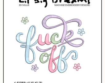 F*ck off Embroidery Design, Funny sayings Machine Embroidery Files, DST PES File For Embroidery Machine, Gift for Cat Lover