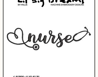 Nurse embroidery design, Nurse Life Embroidery Design, Nursing Embroidery, DST PES File For Nurse