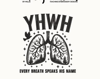 Every breaths speak his name embroidery design, Christian Embroidery, DST PES File For Christian