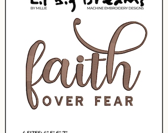 Faith over fear embroidery design, Walk by faith Embroidery Design, Christian Embroidery, DST PES File For Christian