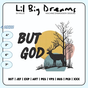 But god there was no way embroidery design, Boho God Embroidery Design, Christian Embroidery, DST PES File For Christian