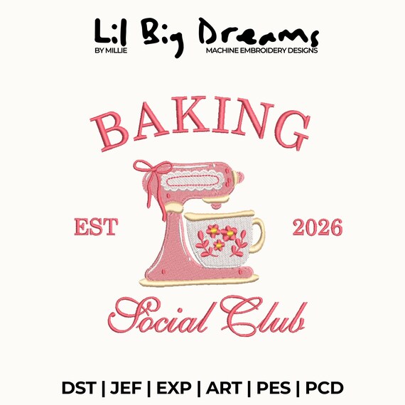 Baking Embroidery Design, Cute embroidery design, Digital files, Instant download