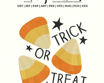 Trick or treat Embroidery Design, Halloween Embroidery Design, Spooky Embroidery Designs,  4x4 hoop designs, digital files