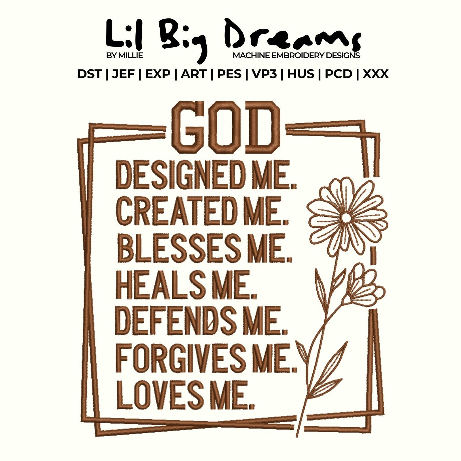 God Blesses Heals Forgives Loves Me Embroidery Design, Boho Christian  Embroidery Design, Christian Embroidery, DST PES File for Christian - Etsy  Israel, image size:1600x1600