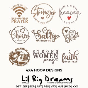 9 Bible Verse embroidery designs, Boho Christian Embroidery Design, Christian Embroidery, DST PES File For Christian