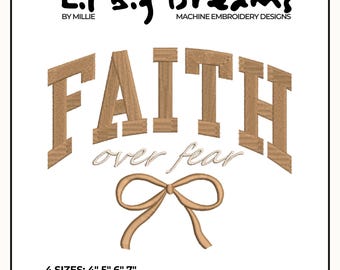 Faith over fear embroidery design, Boho Christian Embroidery Design, Christian Embroidery, DST PES File For Christian