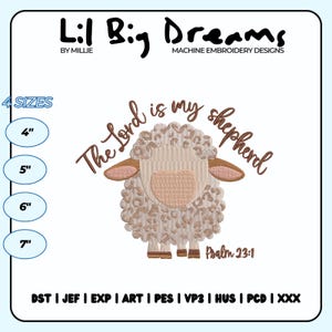 The lord is my shepherd embroidery design, God Boho Embroidery Design, Christian Embroidery, DST PES File For Christian