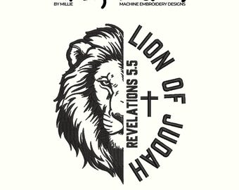 Lion of Judah embroidery design, God Embroidery Design, Christian Embroidery, DST PES File For Christian