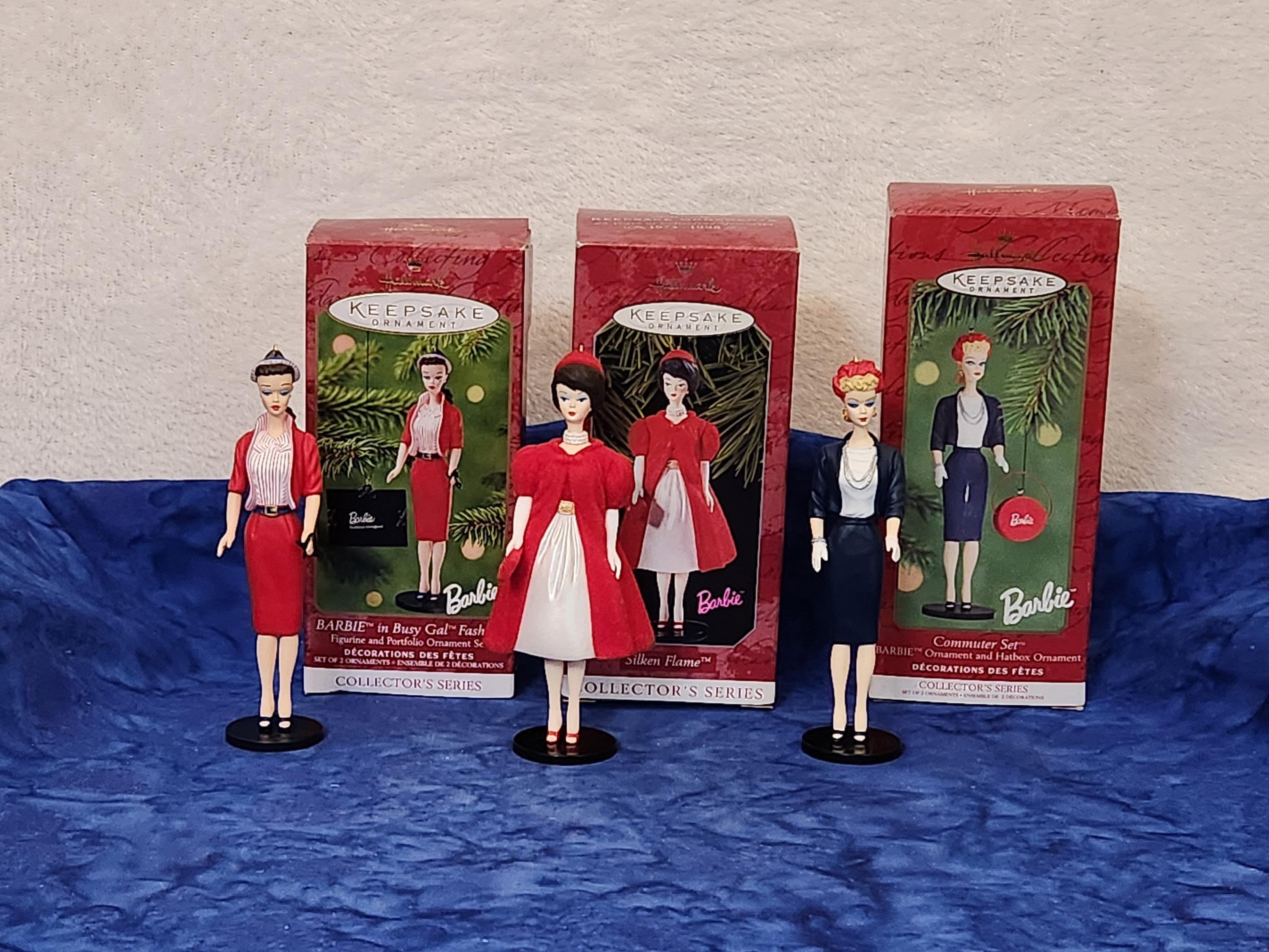 Barbie in Busy Gal Fashion Commuter Set Barbie or Silken Flame Barbie Hallmark Keepsake Ornaments Christmas Holiday Home Décor