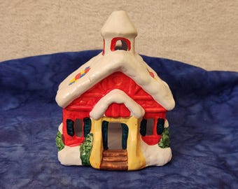 Christmas Village House Tealight Candle Holder, House Village Christmas Tealight Holiday Décor, Gift Exchange, Coworker Gift