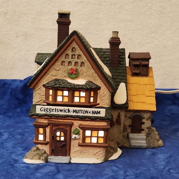 Giggelswick Mutton and Ham Dickens Village Series Christmas Village Shop Light Up Dept 56 Home Décor, Village Shop Dept 56 Holiday HomeDécor