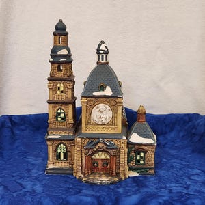 Church with Mary and Baby Jesus Light Up Christmas Village Church Christmas Holiday Home Décor, Christmas Victorian Village Church Brick