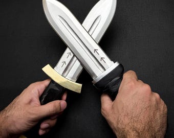 Vinland Saga Thorfinn Daggers - Handmade  D2 Steel Anime Replica with Leather Sheath, Christmas gift