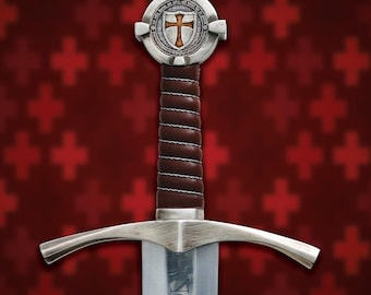 Handmade The Accolade Sword of Knights Templar Sword with Scabbard – Medieval Viking Replica