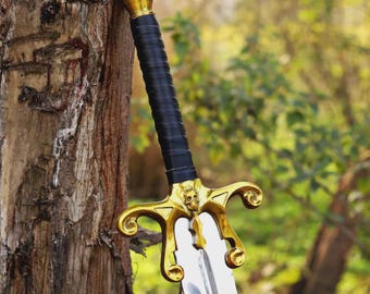 40" Handmade He-Man Sword Replica – 1987 Movie-Inspired Cosplay Sword with Leather Sheath - Grayskull Collector Display Sword