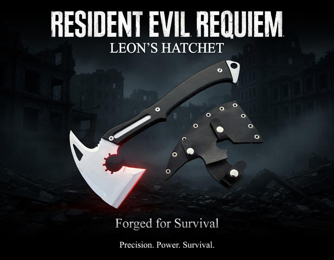お*引様 甘い暴力　大調教会 甘暴手錠バンド レザー ブレスレット　バッグチャー Resident Evil Requiem Leon's Hatchet Axe With Leather Sheath | RE9