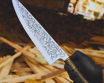 Vorpal Blade Replica - Alice Madness Returns Metal Knife Prop With Wooden Stand