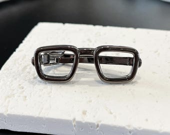 Glasses-shaped tie clip, Excellent design tie clip, gift for boyfriend, gift for Dad,gift for Teenagers, novelty tie clip, Buy 3 get 1 free