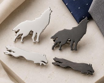 Wolf Cufflinks and Tie Clip Set for Men Luxury Animal Design Wedding Gift Minimalist Vintage Groom Accessories Gift For Him Birthday