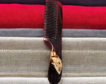 Natural Genuine Ox Horn comb with Luxury design Natural Horn Pocket Comb Beard Comb Groomsmen Gifts Horn Hair Comb Personalized Ox Horn comb