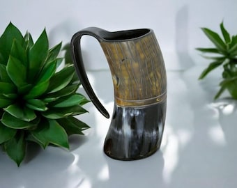 Viking Drinking Horn, Viking Drinking Horn Mug Tankard, Viking Beer Drinking Ox Horn Mugs- DESIGNSCLAN EXPORTS