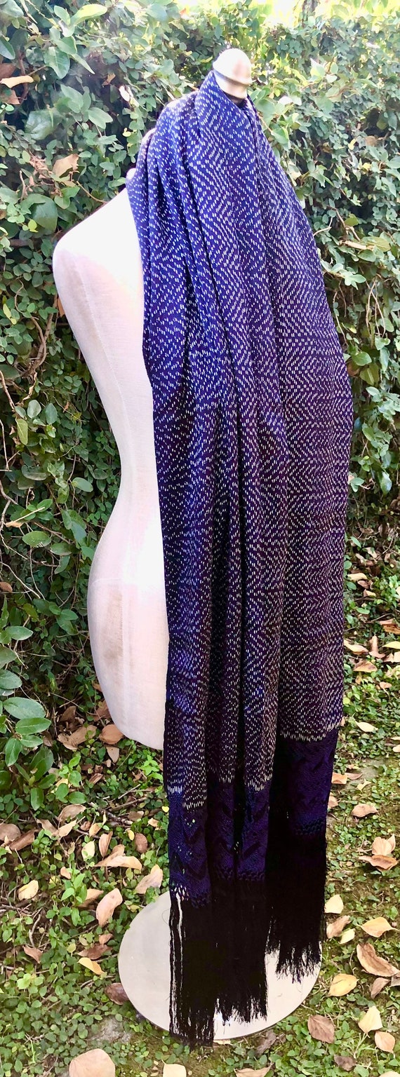 Blue Silk FringeScarf~ Wrap, Summer Shawl, Weddin… - image 6