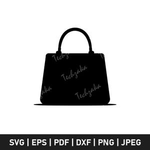 Handbag Svg File, Handbag Silhouette, Handbag Png, Fashion Bag Clipart, Woman Purse Svg, Accessory Svg, Cricut Cut File, Digital Download