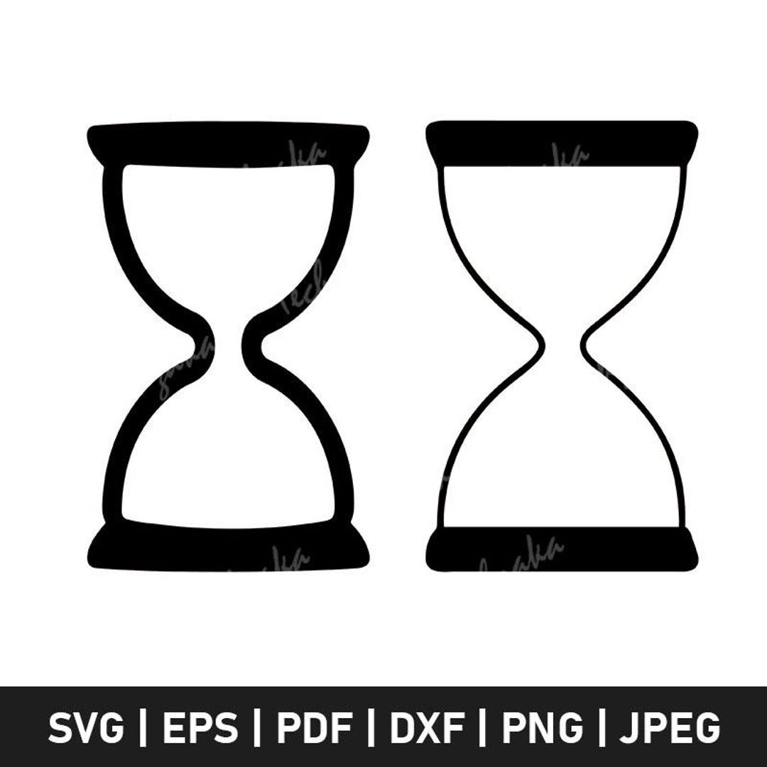 Empty Hourglass SVG | Vintage Sand Timer Clipart | Hour Glass SVG