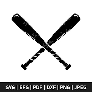 Korsade basebollträ SVG, basebollträ Clipart, sport SVG monogram, basebollklippfildesign, basebollträsilhuettvektor för Cricut