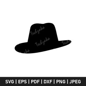 Fedora Hat Svg Cut File | Classic Hat Silhouette | Fedora Hat Png Dxf for Cricut & Crafts | Vintage Gentleman Hat Clipart | Instant Download