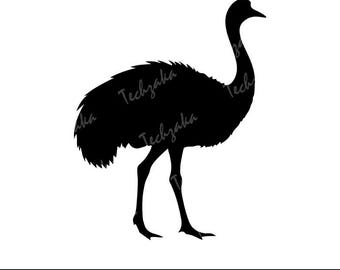 Emu SVG, silhouet van de emoe, clipart van de emoe, vector van de emoe, dieren in het wild SVG, dierlijke silhouet, boerderijdieren SVG, illustratie van de emoe voor de Cricut en sublimatie