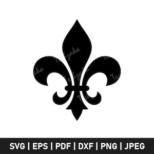 Flor de lis Svg / Silueta de símbolo real / Emblema francés Clipart / Flor de lis Png / Archivo de corte heráldico para Cricut y sublimación