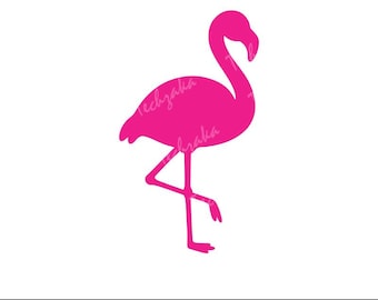 Schattige roze flamingo SVG-bestand, flamingo silhouet clipart, flamingo png, flamingo gesneden bestand voor Cricut, vinyl decal, instant digitale download