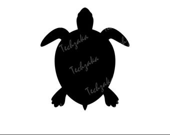 Plik SVG z żółwiem, sylwetka żółwia morskiego, clipart ze zwierzętami oceanicznymi, wektor Png DXF z żółwiem, plik SVG z życiem morskim do Cricut, pobieranie cyfrowe