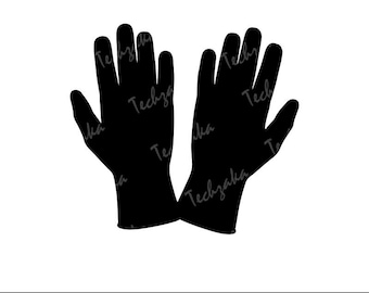 Work Gloves SVG | Safety Gloves Silhouette Cut File | Safety Gloves PNG | Construction Glove SVG for Cricut File | Protective Gear Clipart