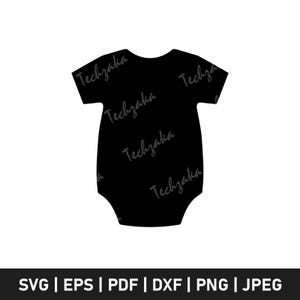 Baby rompertje SVG, babyromper silhouet, babykleding clipart, rompertje PNG, pasgeboren SVG, Cricut gesneden bestand, babyshower digitale download