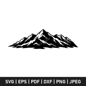 Plik SVG z górami, sylwetka gór, PNG z górami, Clipart z górami, Wędrówki SVG, Naute SVG, Wektor kempingowy, Plik Cricut Cut, Pobierz