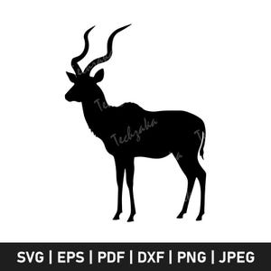 Kudu SVG | Kudu Silhouette | Greater Kudu SVG | Kudu Cut File | Kudu PNG | Cricut Vector Clipart Line Art for Crafts & Shirts