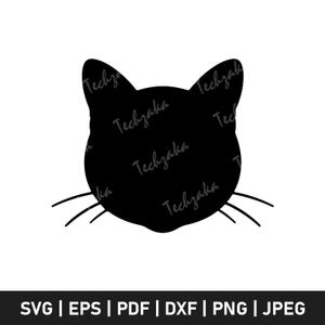 Cat Head Svg, Cat Head Silhouette, Cat Png, Cat Head Cnc, Cat Head Clip Art, Cat Lover Svg, Cat Clipart, Cat Vector, Digital Download