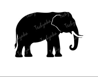 Schattige olifant Svg-bestand, olifant silhouet, olifant png, olifant clipart, olifant Cricut, olifant DXF, digitale download