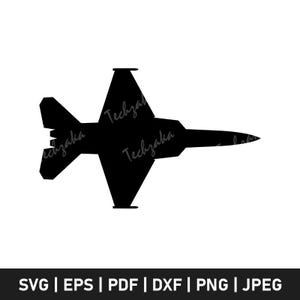 Fighter Jet Svg, Fighter Jet Silhouette, Military Aircraft Clipart, Fighter Jet Png Dxf Eps, Jet Plane Cricut Cut File, Aviation Vector