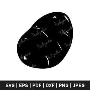 Potato SVG, Potato Silhouette, Cute Kawaii Potato SVG, Funny Cartoon Potato Clipart, Chibi Potato PNG, Potato Vector