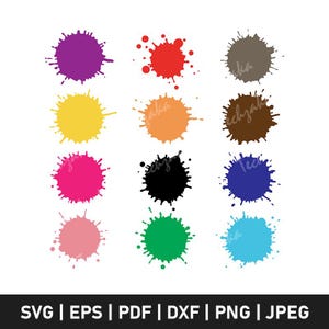 Paint Splatter Svg Bundle, Drip Splatter Clipart, Graffiti Ink Splashes Svg, Sublimation & Cricut Files, Paint Splash Png Eps Dxf Cut Files